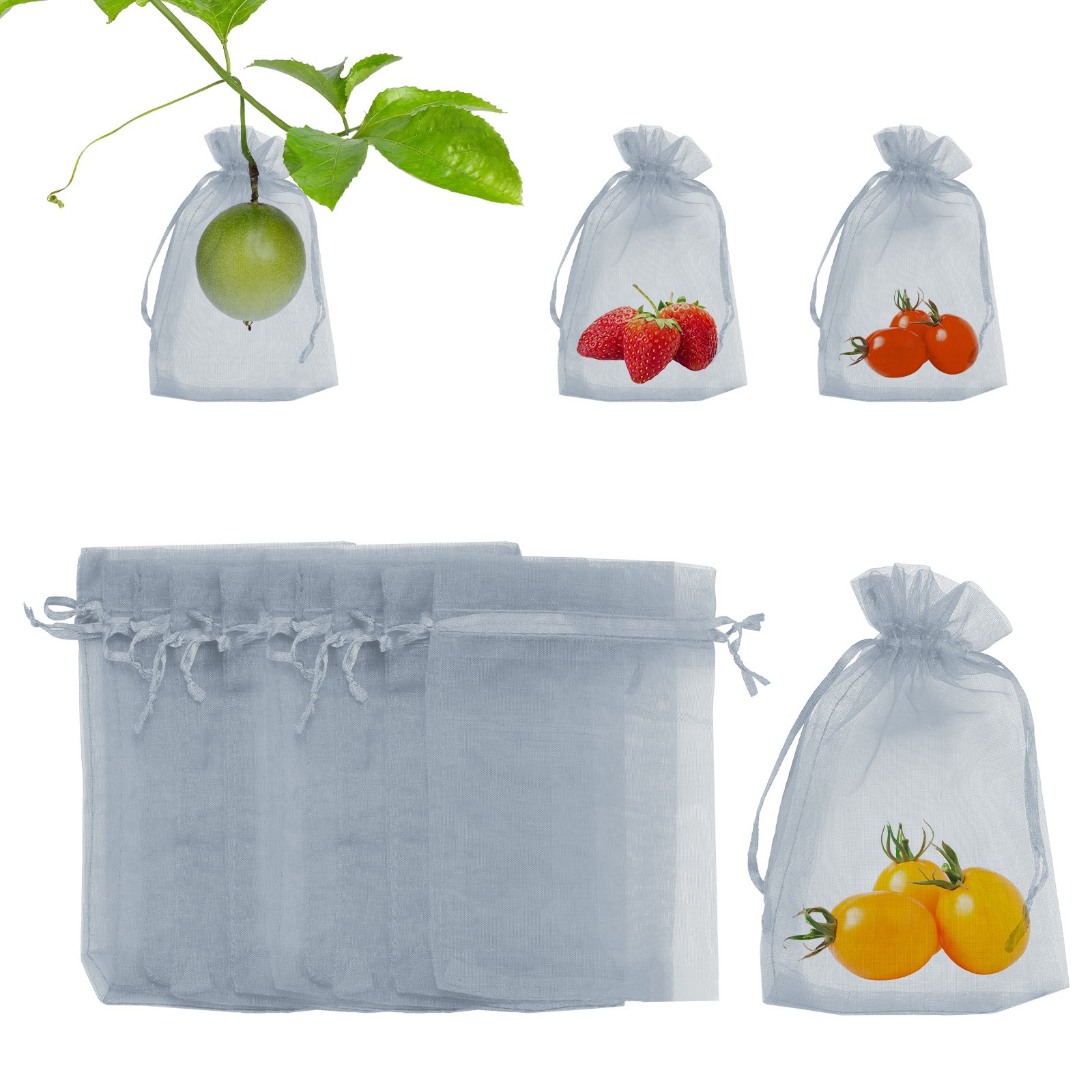200 Pcs Fruit Protection Bag - 4x6 Inch Fruit Bag Apply to Plants(Gray)