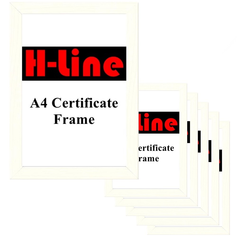 6 X A4 CERTIFICATE WHITE PHOTO PICTURE FRAMES FREE STANDING WALL MOUNTABLE FRAME