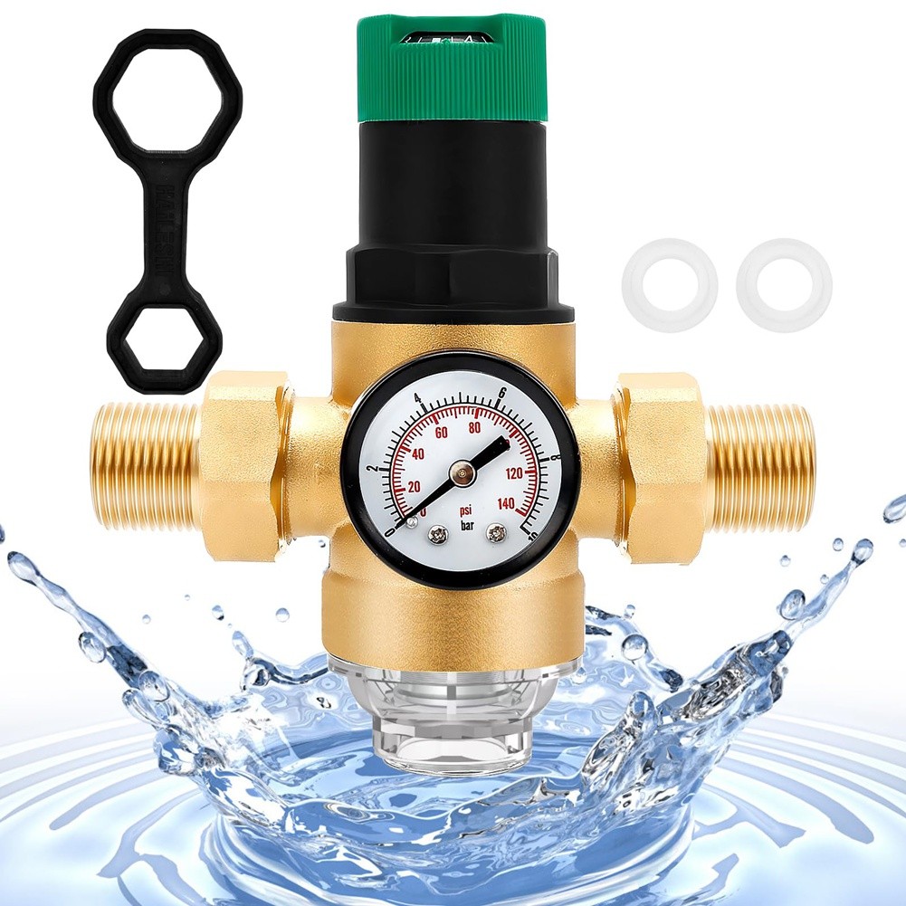 Brass Pressure Regulator 3/4 Inch, DN20 Reducing with & , Adjustable for7617