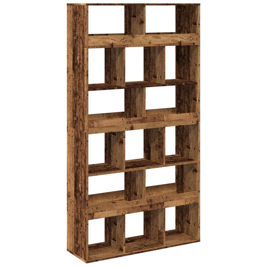 Room Divider Privacy Screen Bookcase Bookshelf Old Wood Engineered vidaXL