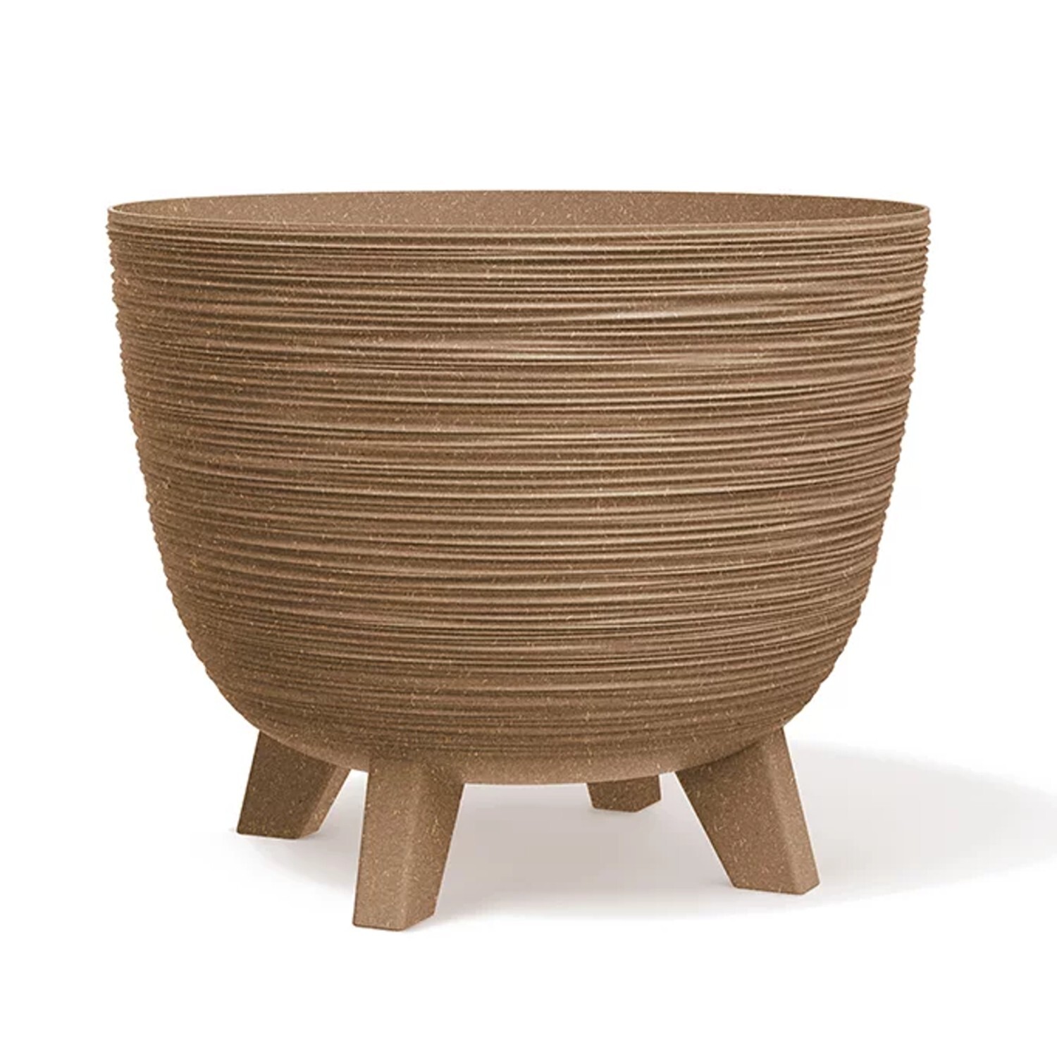 Flower Pot Planter on Legs Set Round 2x 9.5L + 1x 5L Brown Sturdy Indoor Outdoor