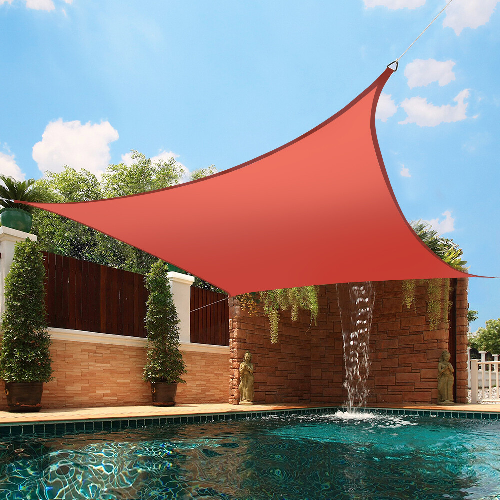 3m Square Sun Shade Sail Garden Patio Awning Canopy 98% UV Block Terracotta New