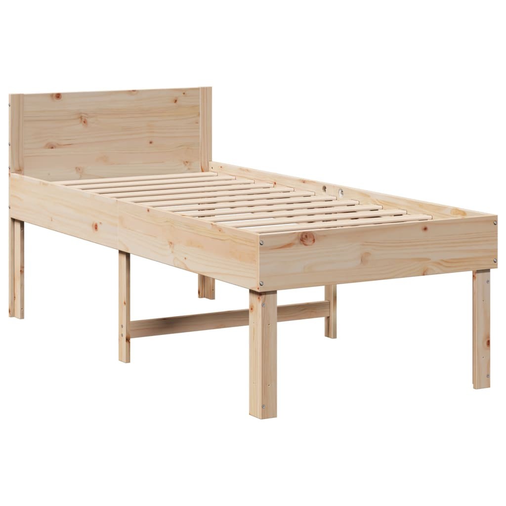 Bed Frame without Mattress 75x190 cm Small Single Solid Wood Pine vidaXL