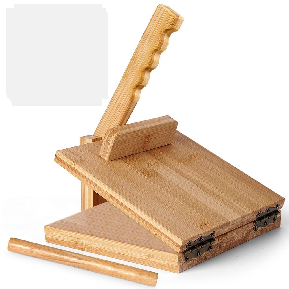 Tortilla Press10 Inch Roti Maker with Rolling Pin Bamboo Wood Tortilla7551