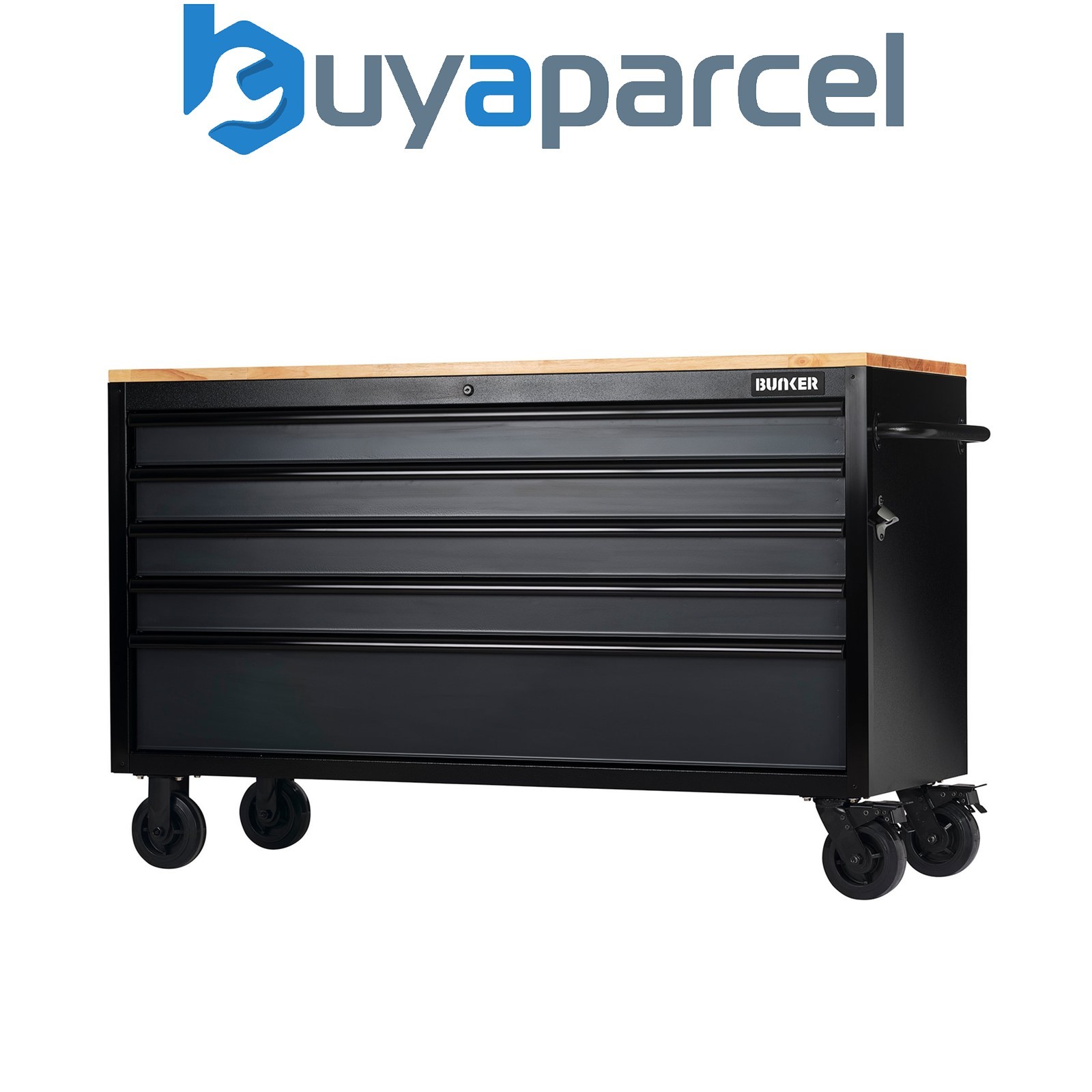 Draper 28343 BUNKER 5 Drawer Workbench Roller Tool Cabinet, 61", Grey