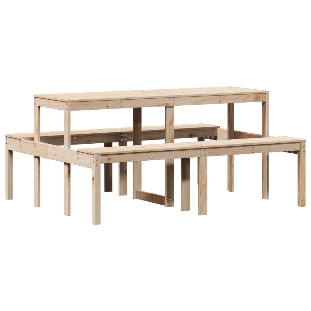 Picnic Table Outdoor Dining Wooden Garden Solid Wood Pine vidaXL