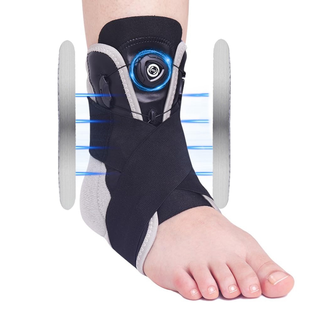 3X(Ankle Brace Adjustable Knob Maximum Metal Ankle Support Brace for2146