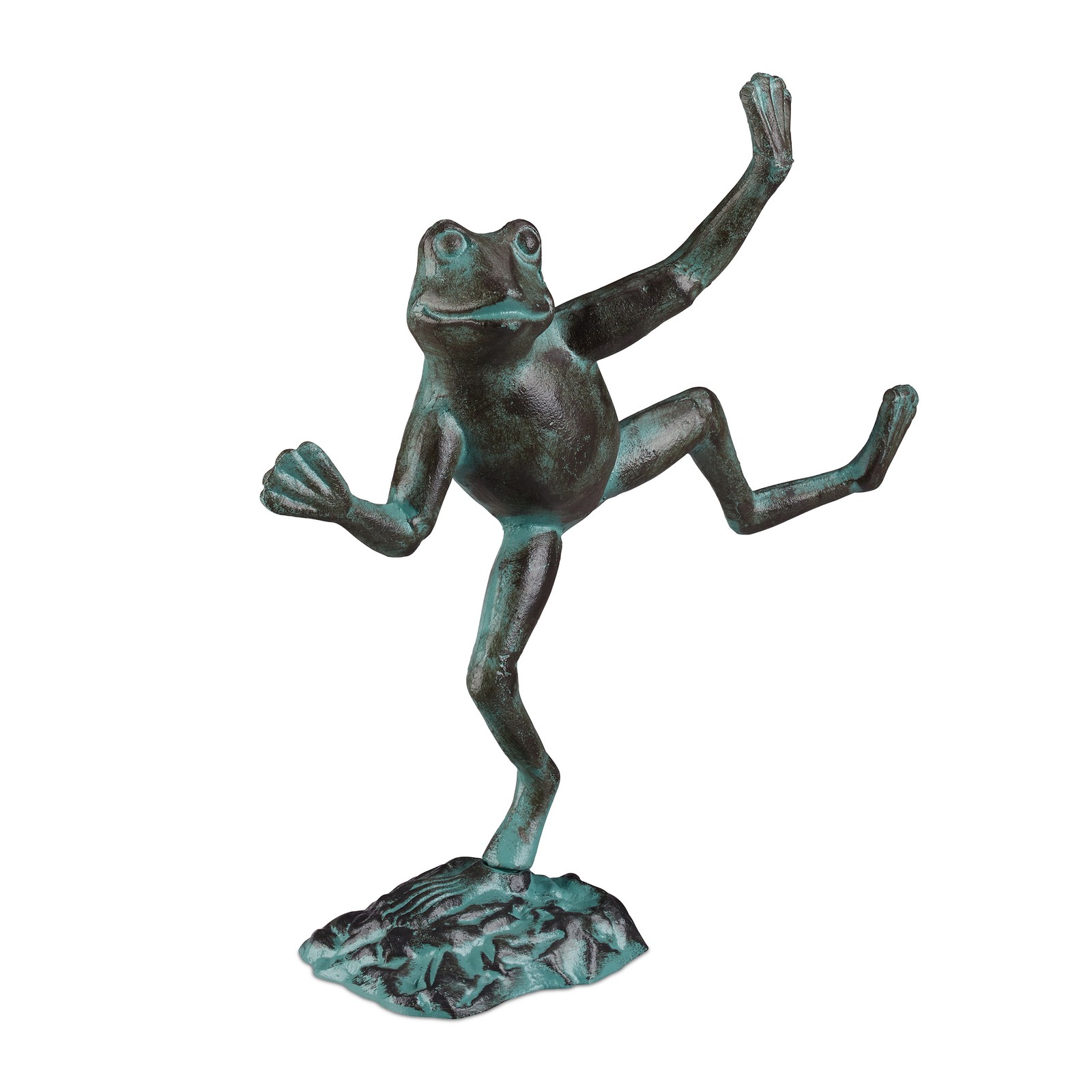 Set of 4 Garden Frog Figurines Flowerbed Decoration Pond Ornament Decor Green