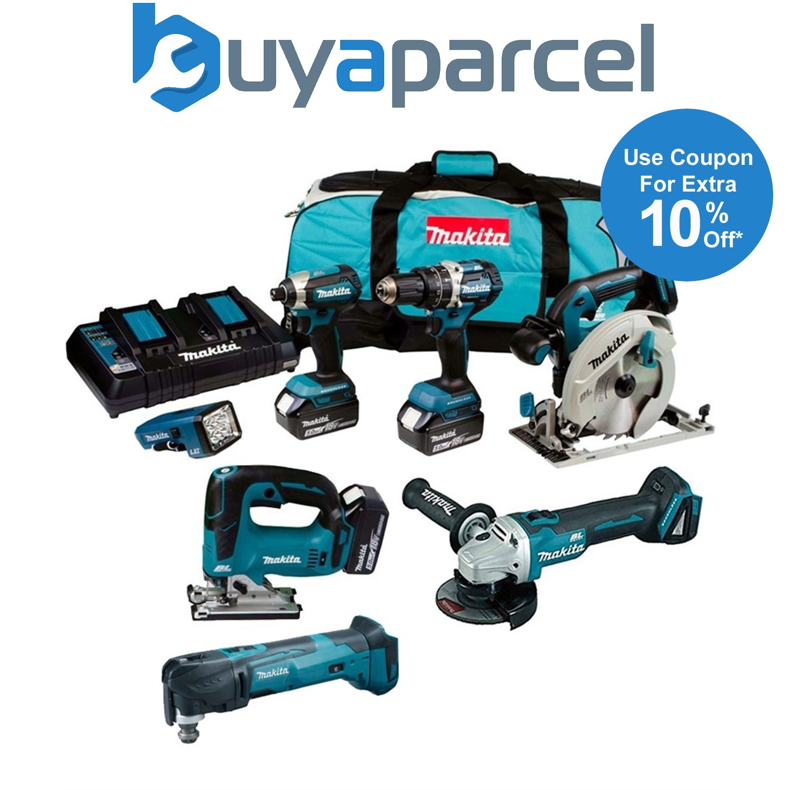 Makita DLX 18v Brushless 7 Piece LXT Multi Tool Kit Cordless Lithium LXT 3x5ah