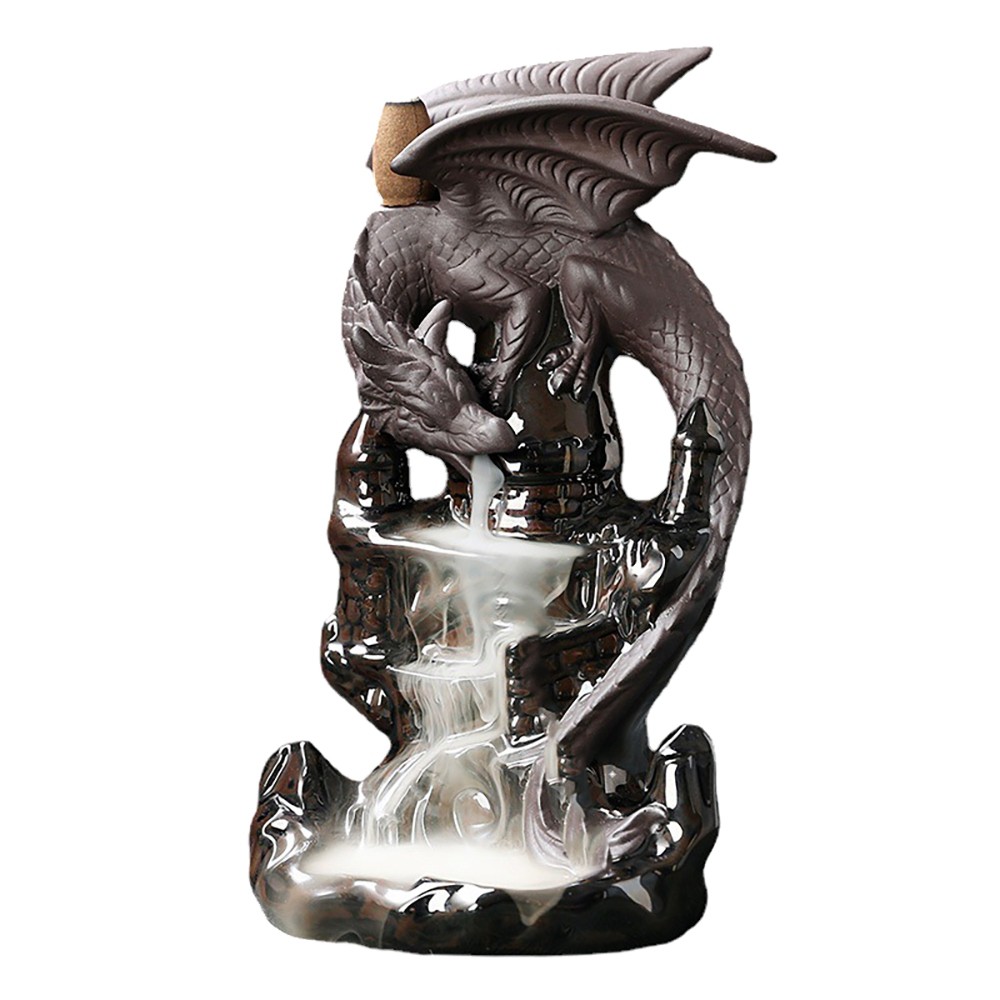 Incense Burner Ceramic Dragon Decorative Game Mixed4866