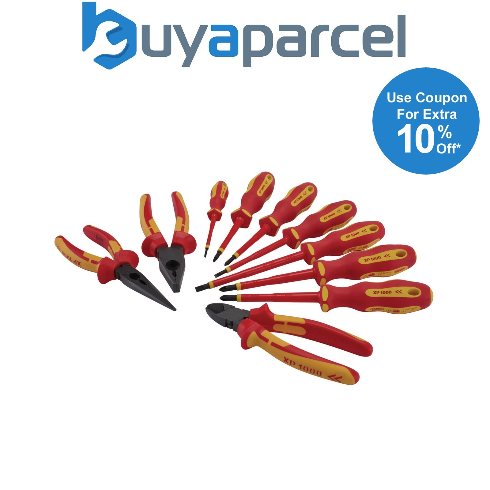 Draper 94859 XP1000 VDE Screwdriver and Pliers Set (10 Piece)