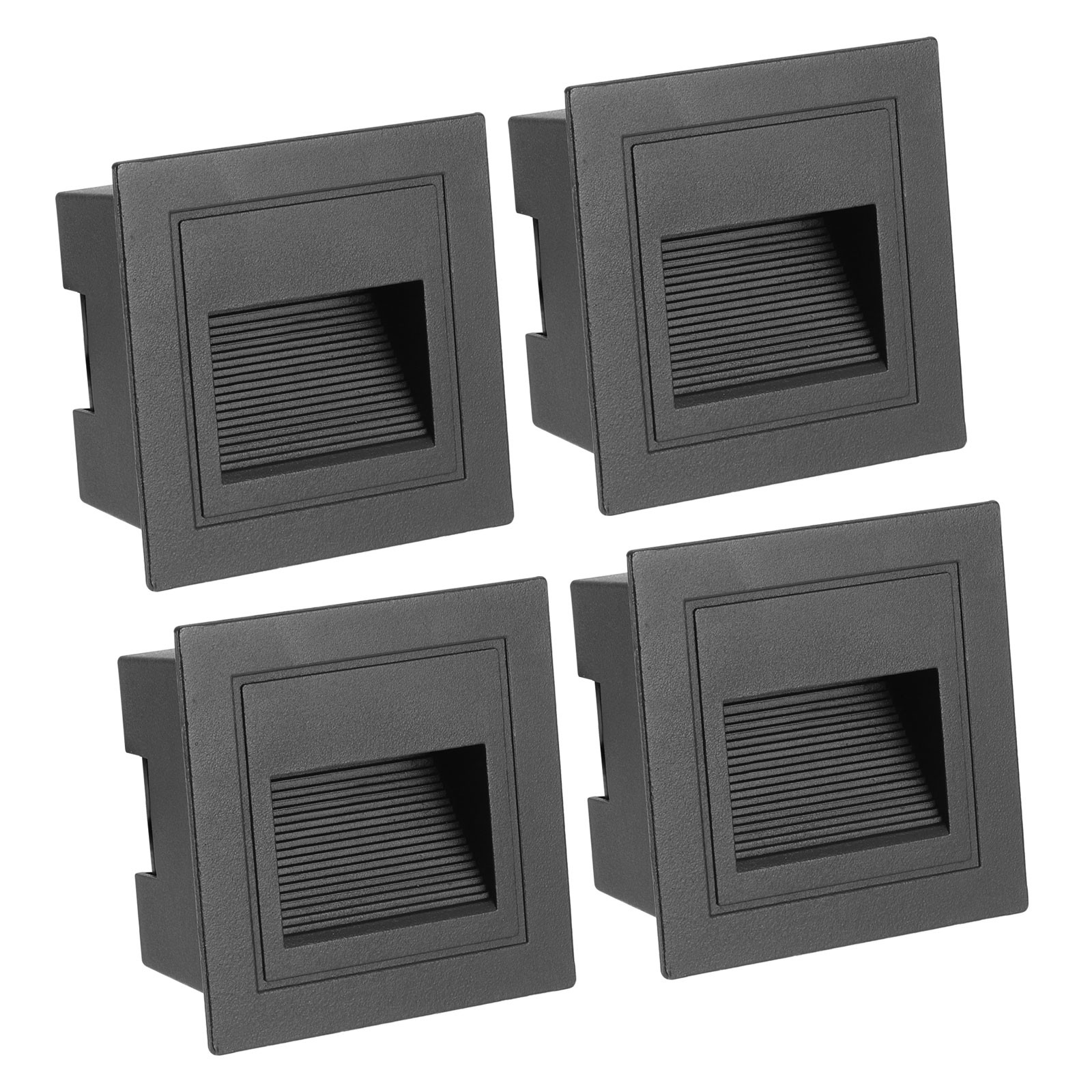 4000K LED Step Light, 4 Pack 3W 120V Stair Light 105lm Dimmable,Warm White Black
