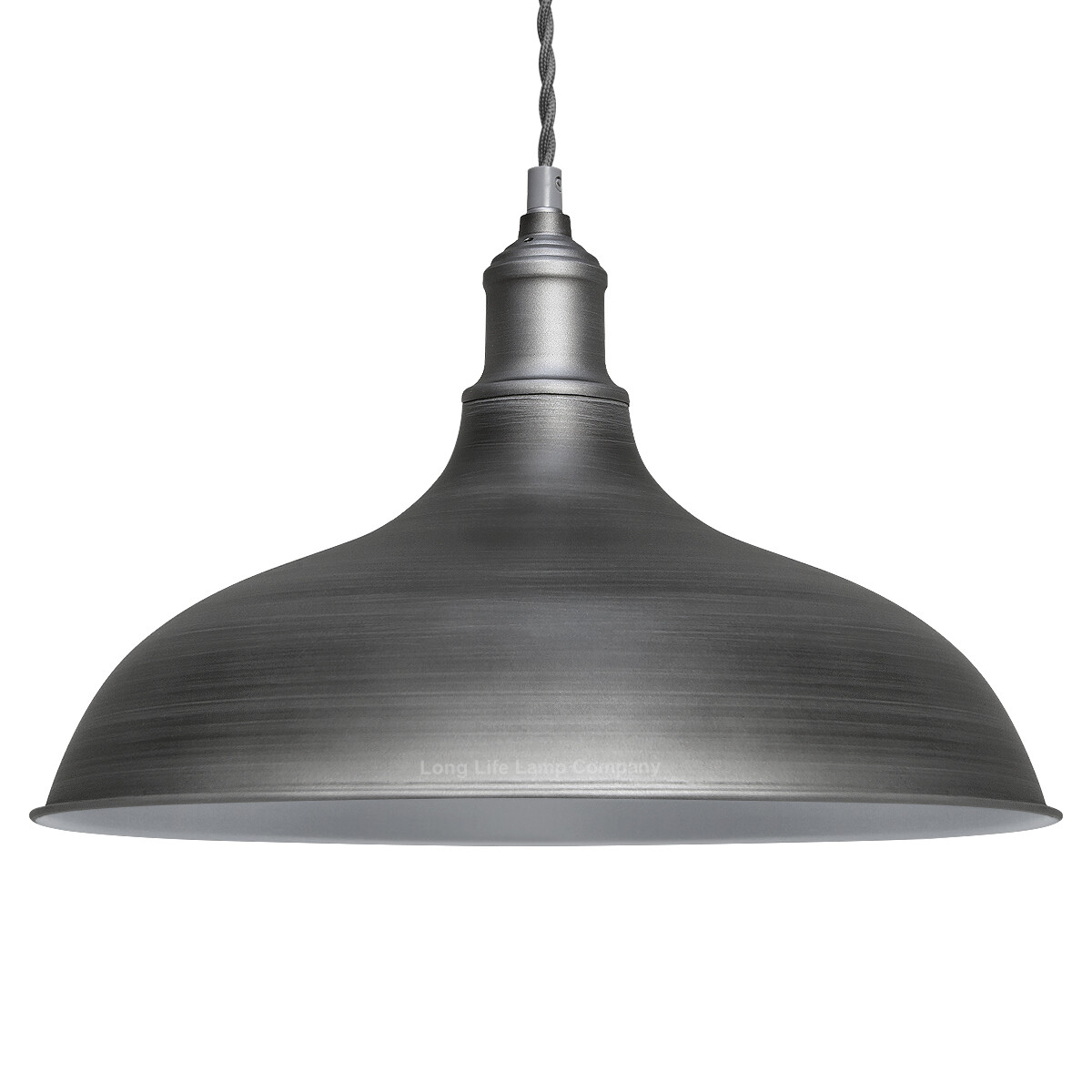 Vintage Pewter Metal Shade Chandelier Pendant Ceiling Hanging Light M0178