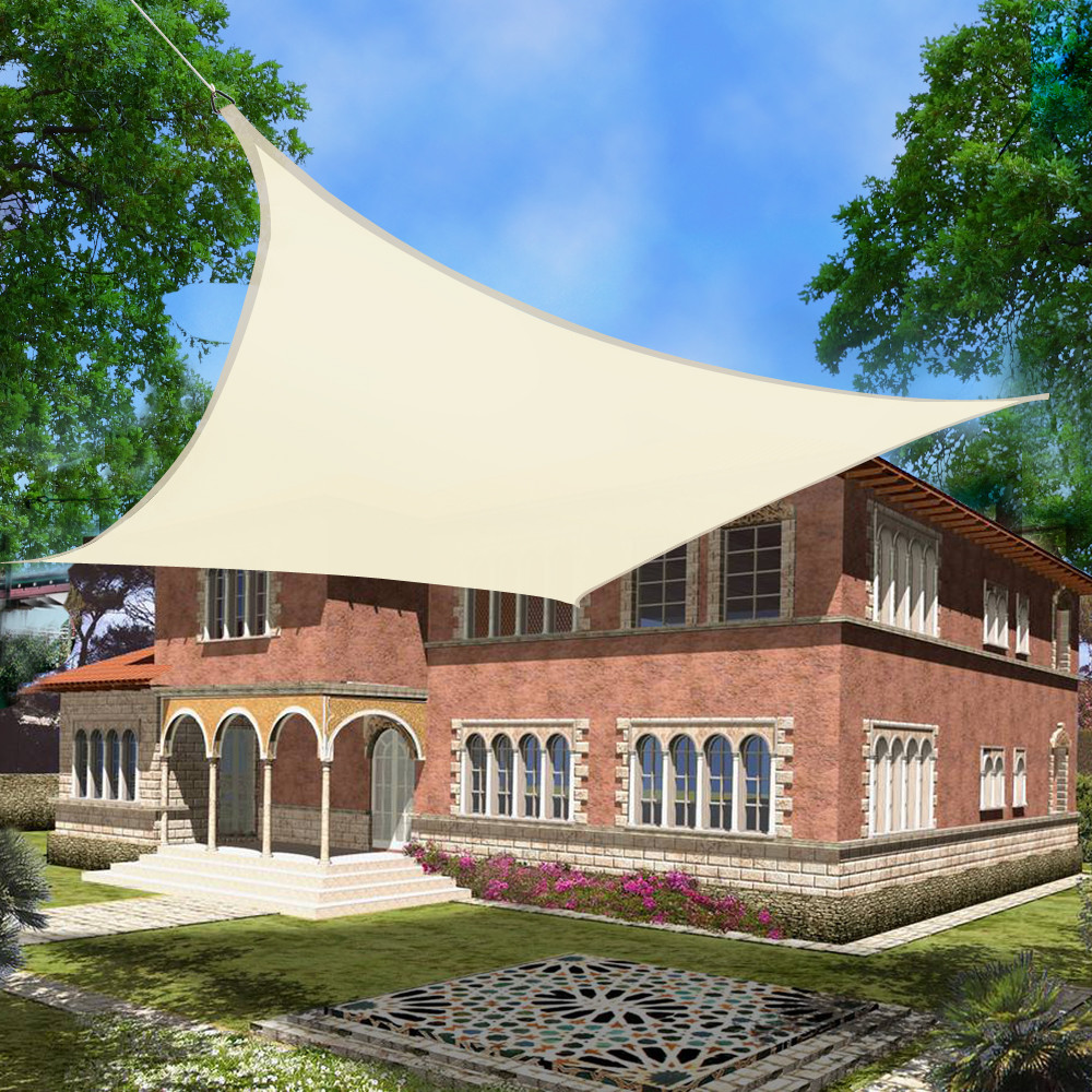 3.6m Sun Shade Sail Garden Canopy Awning 98% UV Block Square Cream Greenbay