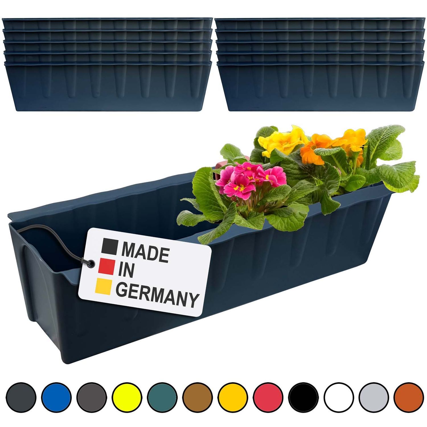 Flower Box For Euro Pallets 10-Piece Set Anthracite Planter Balcony Box