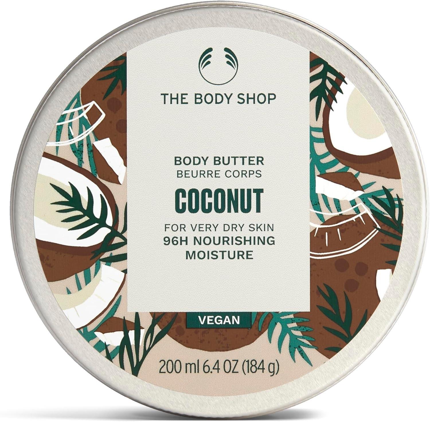 The Body Shop Coconut Body Butter (1x 200ml), Body Moisturiser with Shea Butter