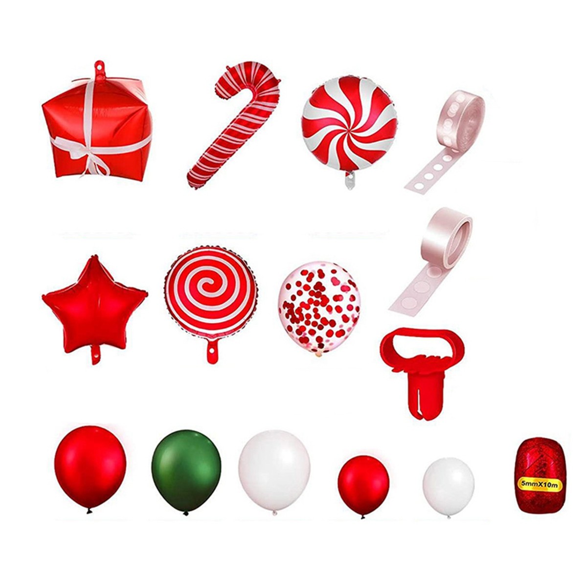 Christmas Latex Aluminum Film Balloon Chain Set Year Theme Holiday Party4553