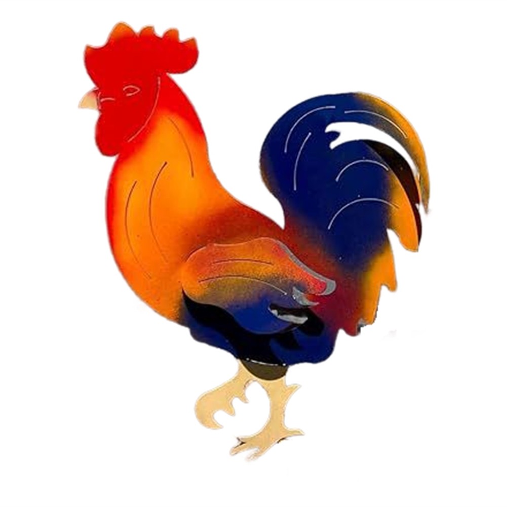 3X(Outdoor Metal Rooster Yard Stakes and Rooster Decoration Farm3105