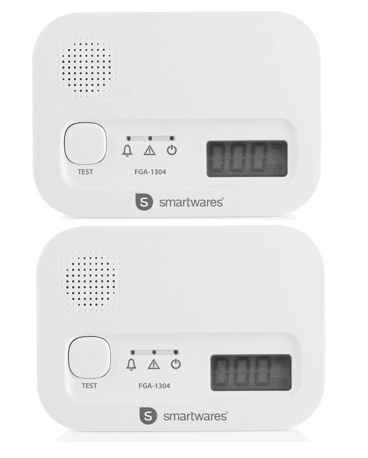 Carbon Monoxide Detector Alarm CO Monitor 10 Year Battery Smartwares - PACK OF 2