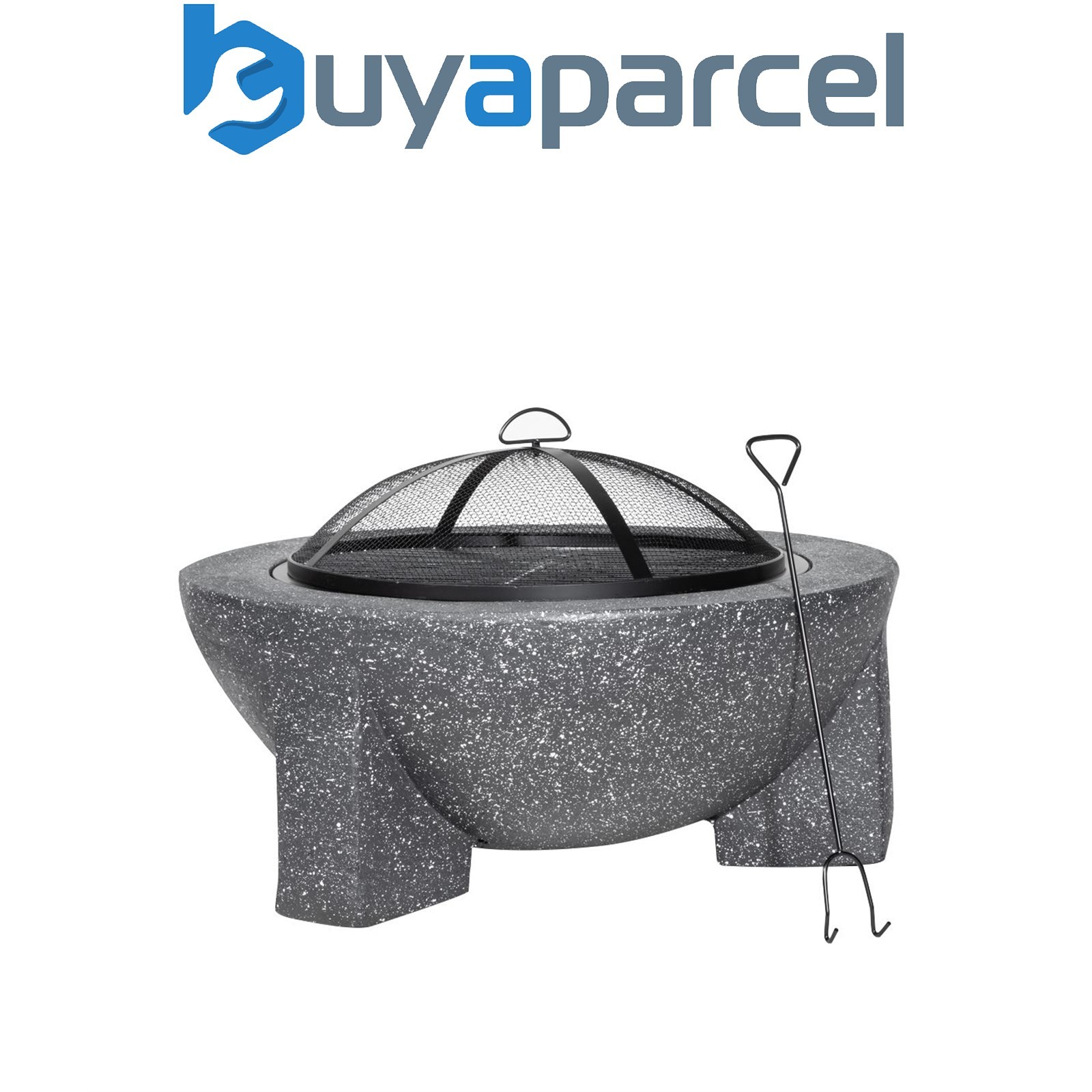 Sealey DG191 Dellonda Round MgO Fire Pit with BBQ Grill, �75cm, Safety Mesh Scre