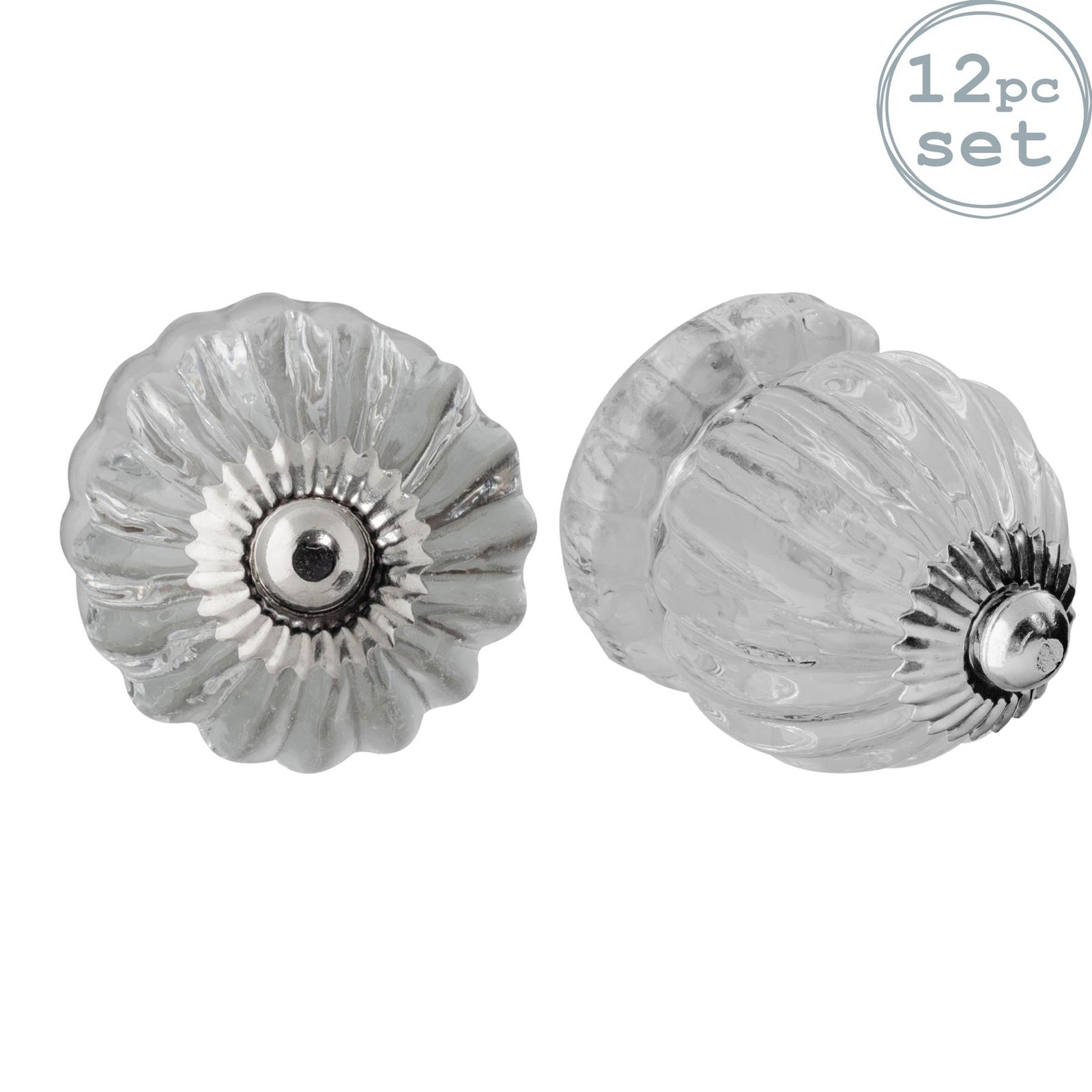 12x Glass Cabinet Knobs Kitchen Bedroom Cupboard Door Drawer Handles Button
