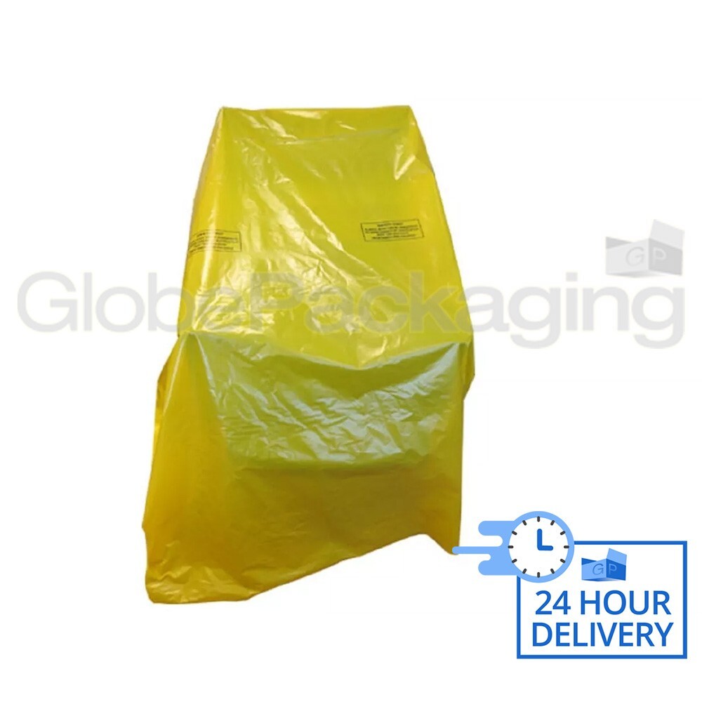10 x ARMCHAIR REMOVAL POLY COVER STORAGE BAGS YELLOW *100mu HEAVY DUTY BAGS*