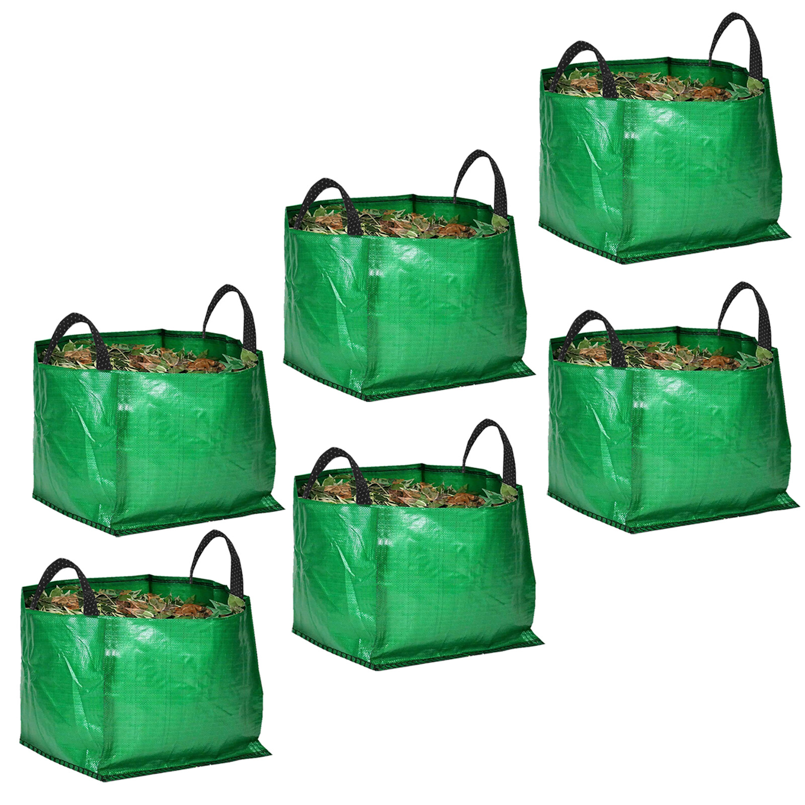 6 x Large Strong Reusable Garden Bag Waste Refuse Rubbish Grass Leaves Sack 120L