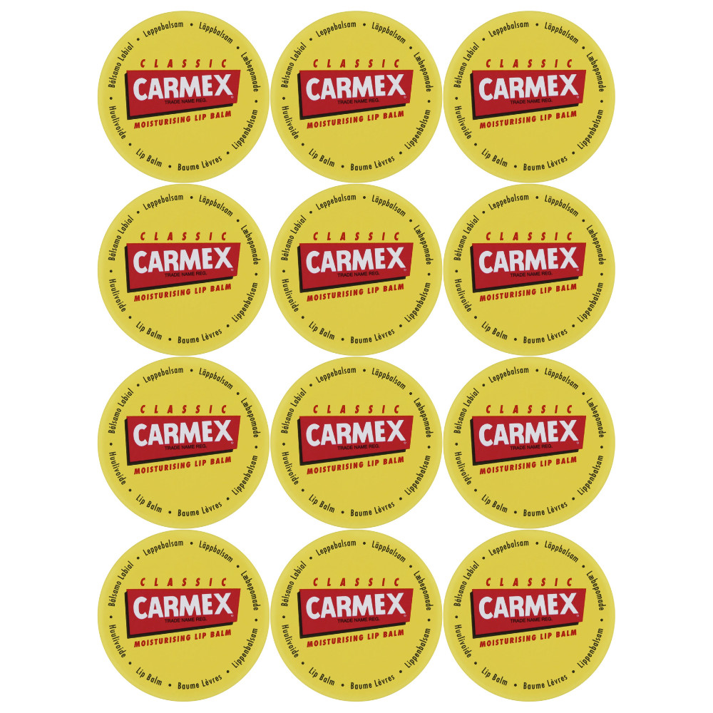 Carmex Classic Moisturising Lip Balm 7.5g x12