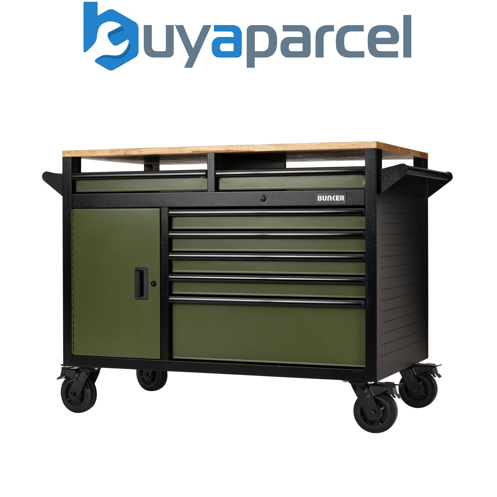 Draper 08269 BUNKER 14 Drawer Multi-Functional Workbench Roller Tool Cabinet, 48