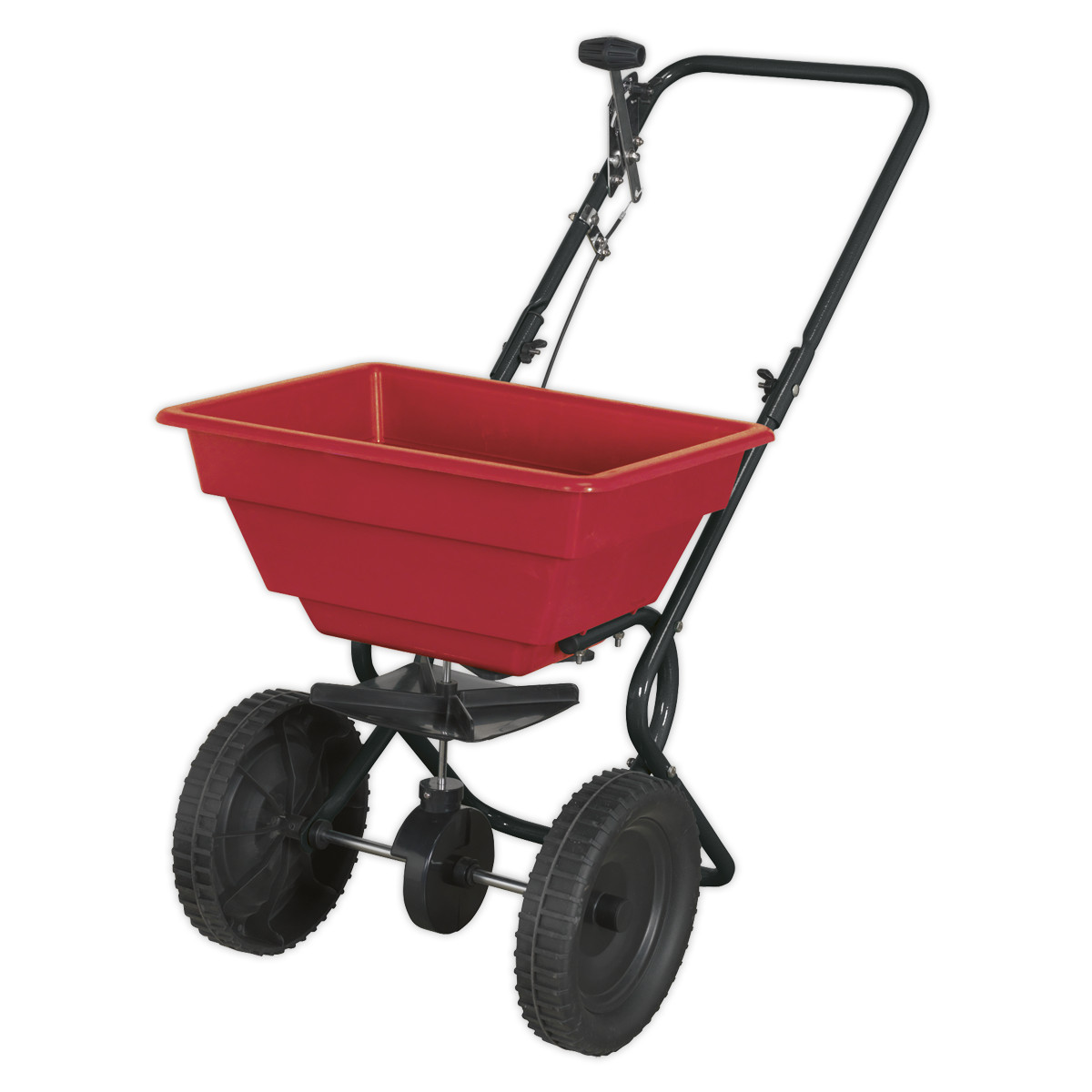 Sealey Broadcast Spreader With Solid Wheels 27kg Walk Behind Lightweight SPB27W