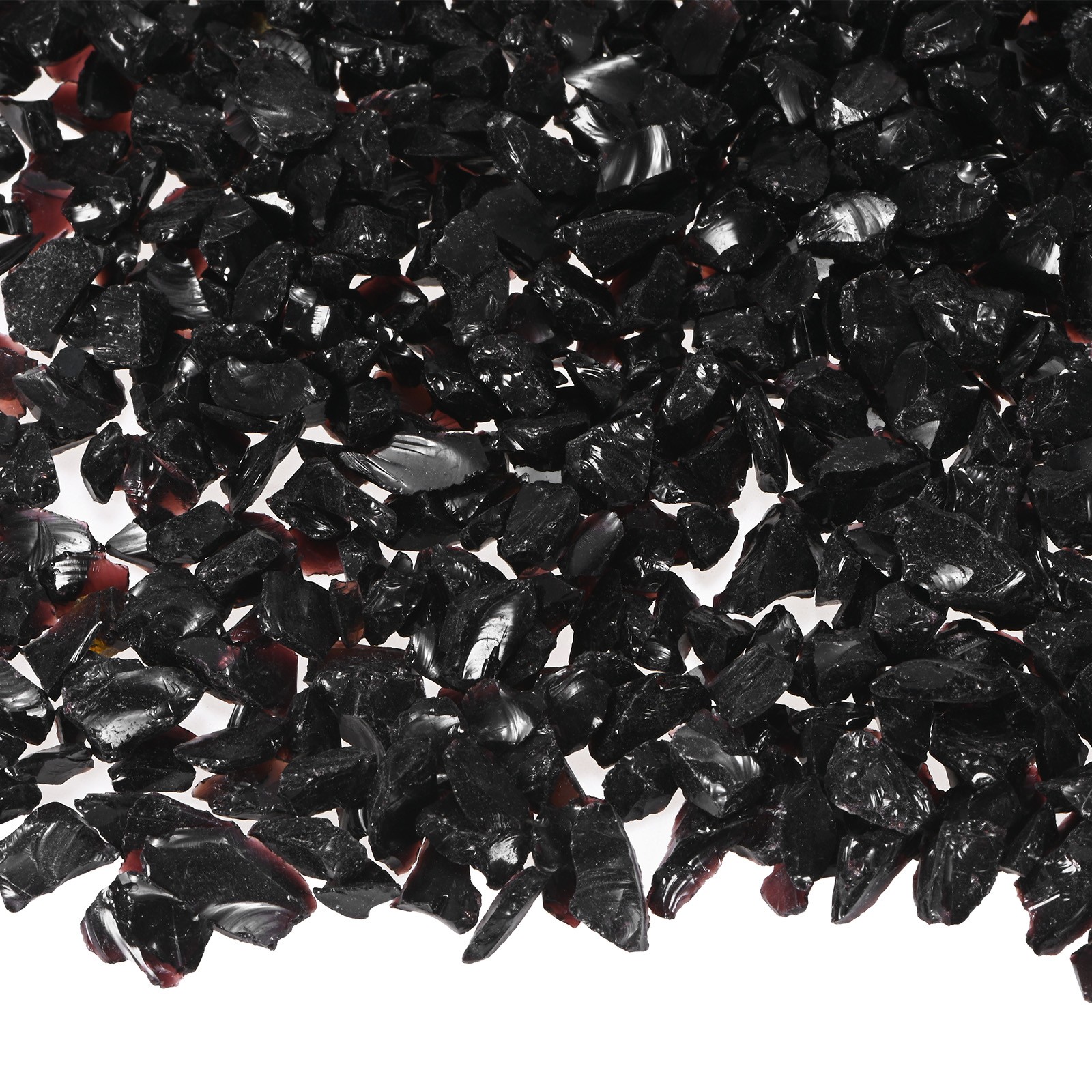 High Luster Fire Glass Gravel Stone 3-6mm, 900g/1.98-Pound [Black]
