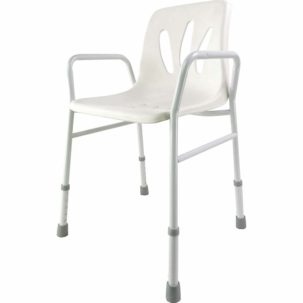 Height Adjustable Bathroom Shower Chair 820mm to 920mm - Built in Drainage Holes