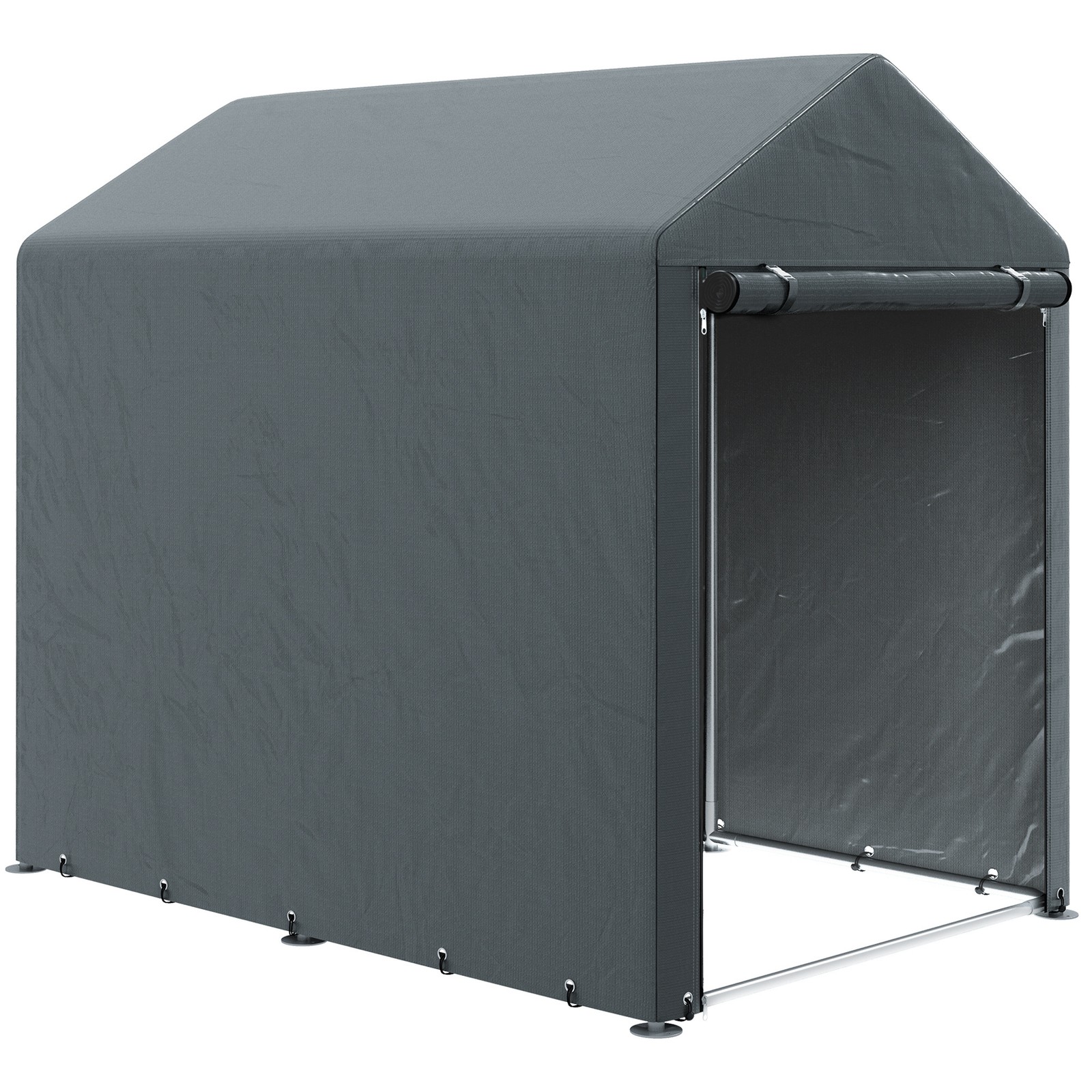 Outsunny 1.2 x 1.8m Portable Garden Shed for Motorbikes, Garden Tools, Bikes