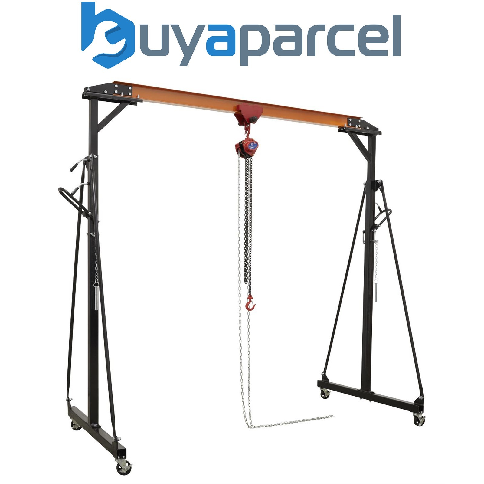 Sealey SG500KIT Portable Lifting Adjustable Gantry Crane 0.5 Tonne & Hoist Combo