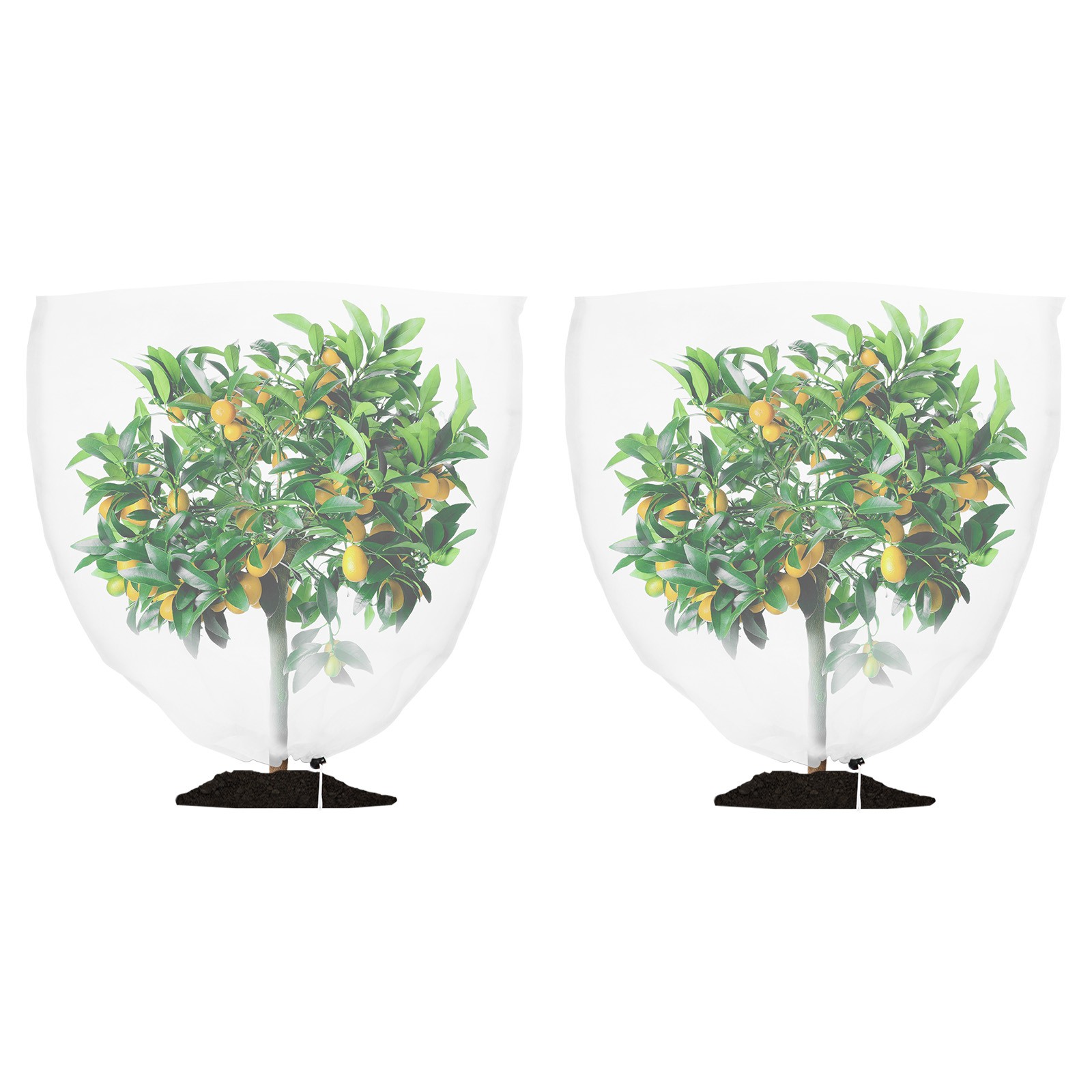 2-Pack Fruit Tree Netting Cover, 9.84 x 9.84 Feet Garden Mesh W Zipper [White]