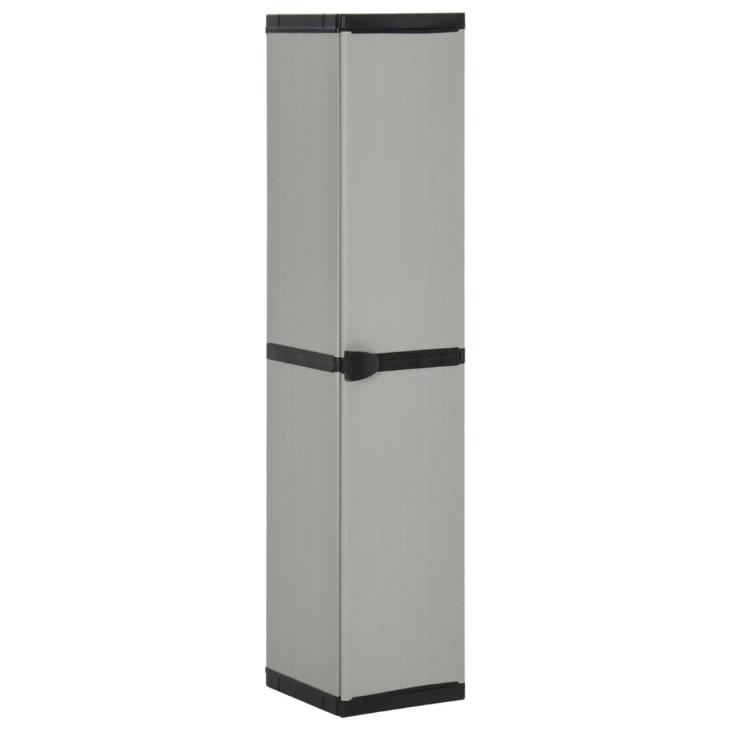 Garden Storage Cabinet with 3 Shelves Grey & Black Cupboard Locker Rack vidaXL