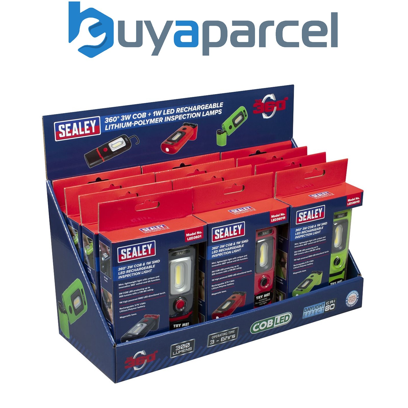 Sealey LED3601COMBO LED3601 Series Inspection Light Combination - Display Pack o