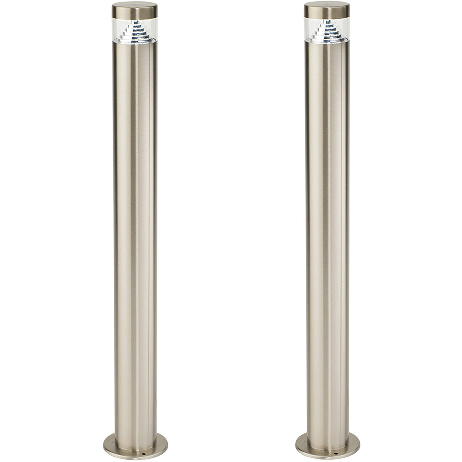 2 PACK Stepped Outdoor Bollard Light - 3.3W LED - 800mm Height - Stainless Steel