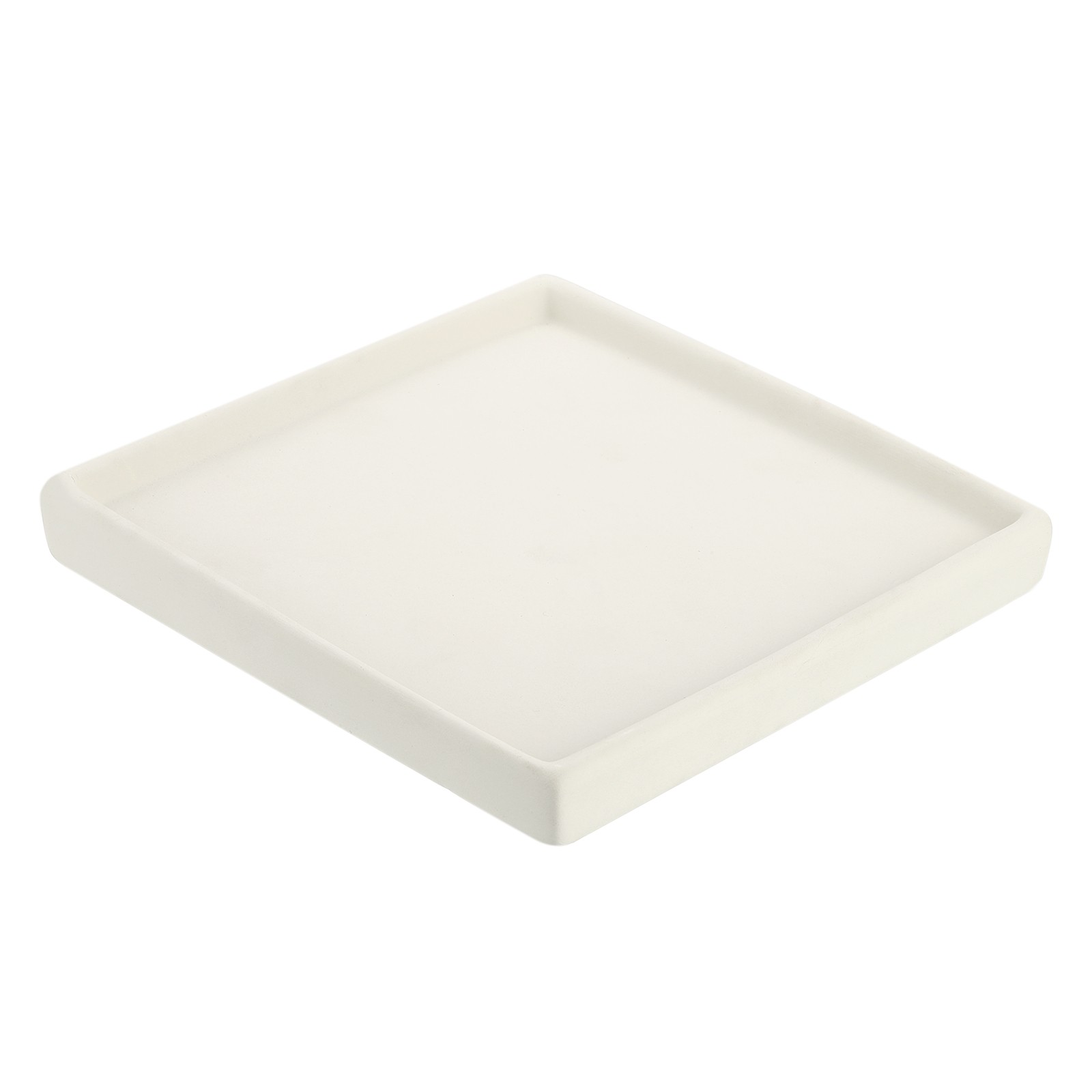 Plant Pot Saucers 6.7 Inch, Ceramic Square Flower Tray, Beige