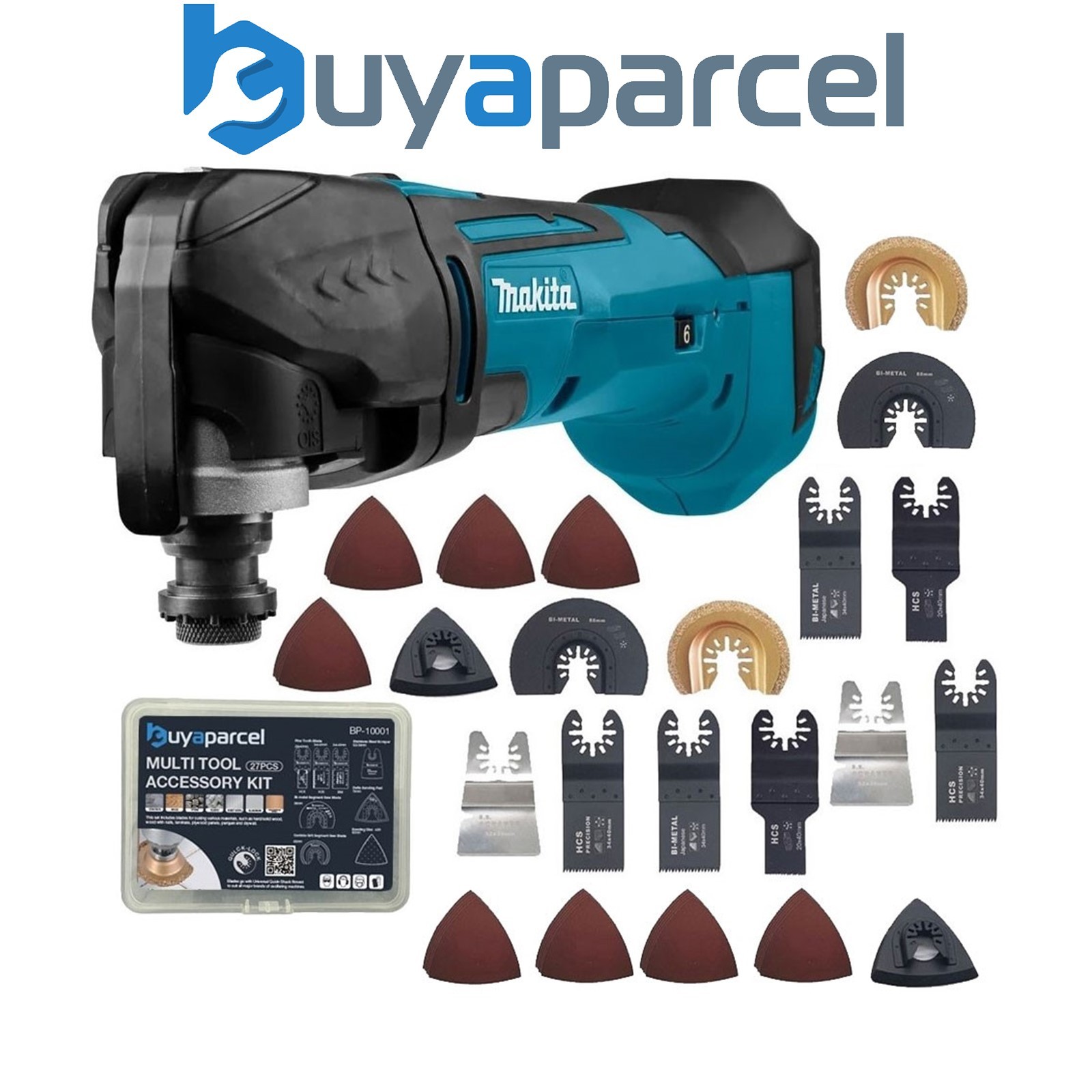 Makita DTM51Z 18v Lithium Multi Tool Keyless Blade Change + 54 Accessories