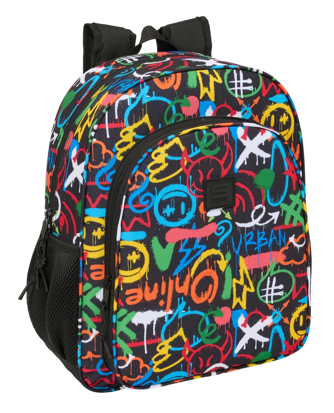 SAFTA GRAFFITI COLORS – Children's School Backpack, Adaptable to Trolley, Ideal