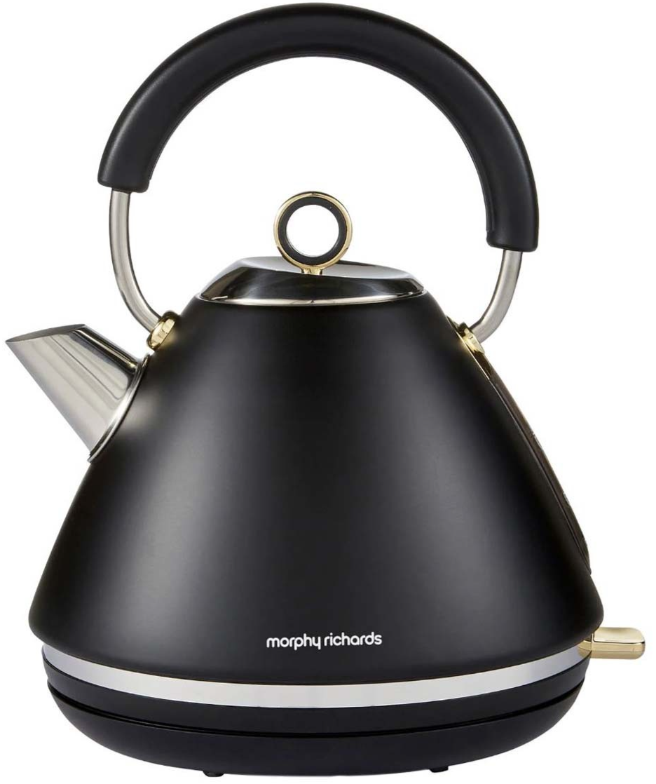 Morphy Richards Accents Black & Gold Electric 3KW Pyramid Kettle 1.5L Rapid Boil