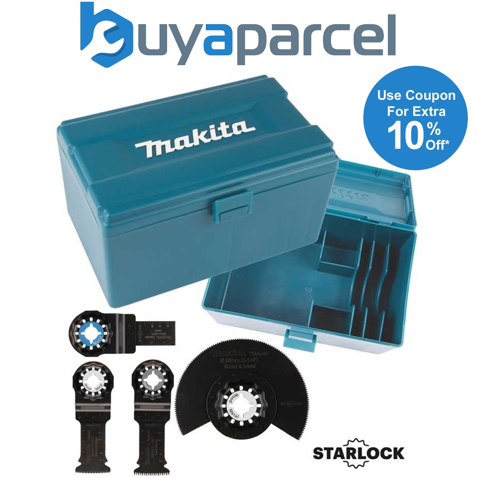 Makita Starlock Multi Tool 4 Piece Plunge Cut Segment Saw Blade 30 50 85mm +Box
