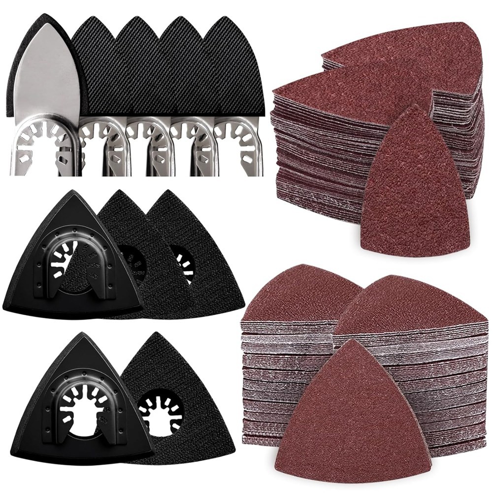 260pcs Oscillating Tool Sanding Pads Kit, Triangle Sanding Pads & Finger4244