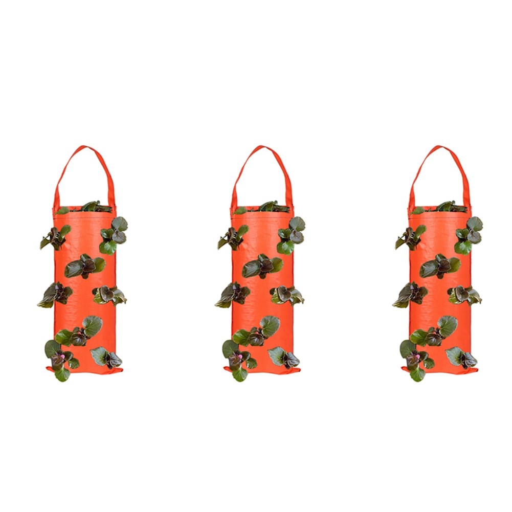 3X(3PCS Breathable Hanging Planter Bag Strawberry Bag Flower Bags Potato1734