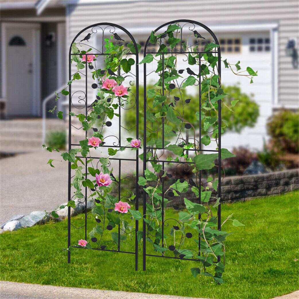 Large 210cm High Bird and Leaf Metal Garden Trellis Climbing Plant Support Frame