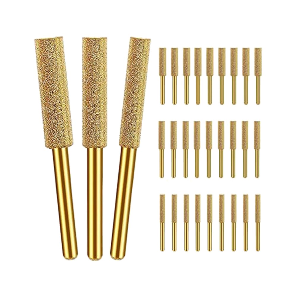 3X(30Pcs Diamond Chainsaw Sharpener, 3 Size Chainsaw Sharpener Bits, for5913