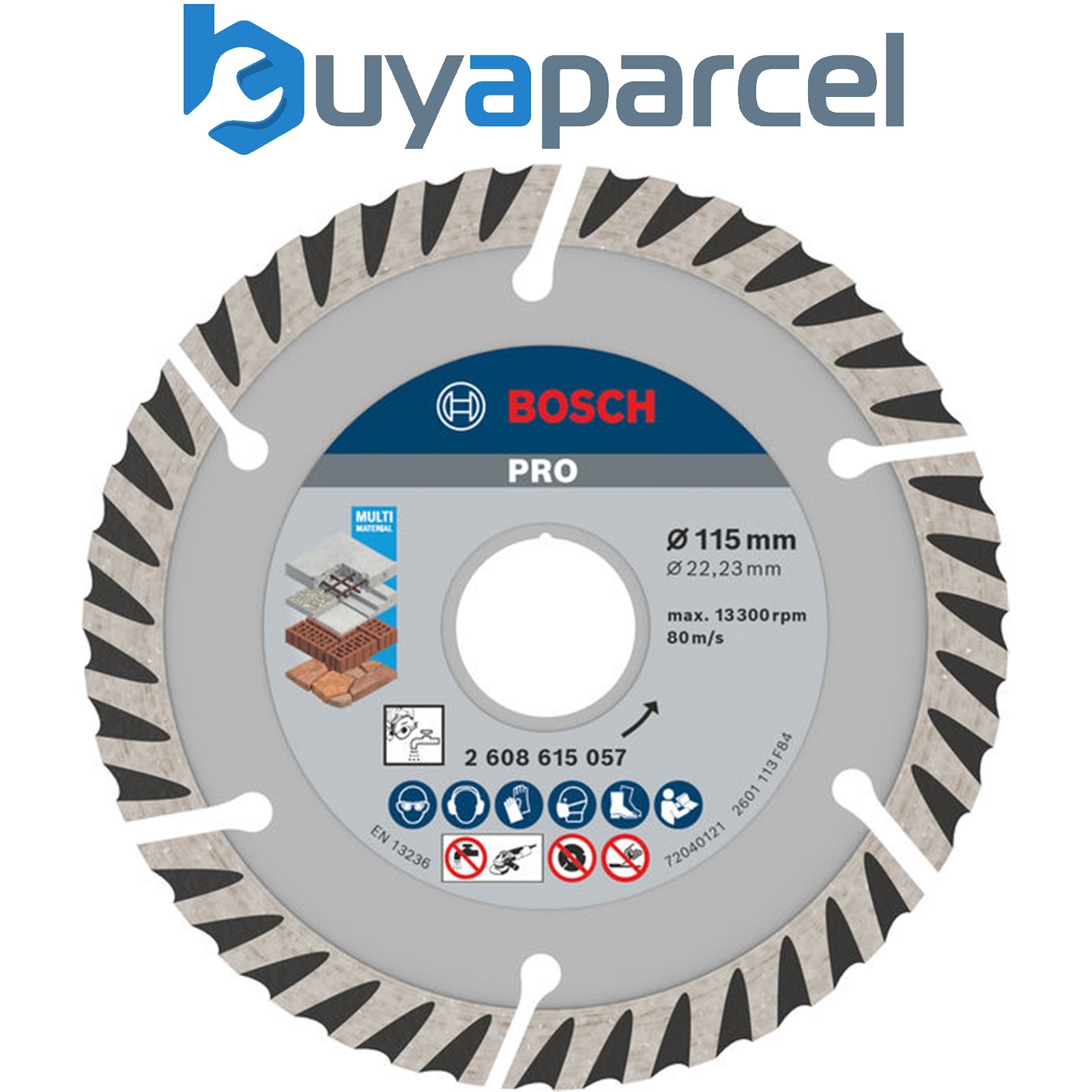 Bosch PRO Multi Material Diamond Cutting Disc 115 x 22.23mm 10pcs 2608615058