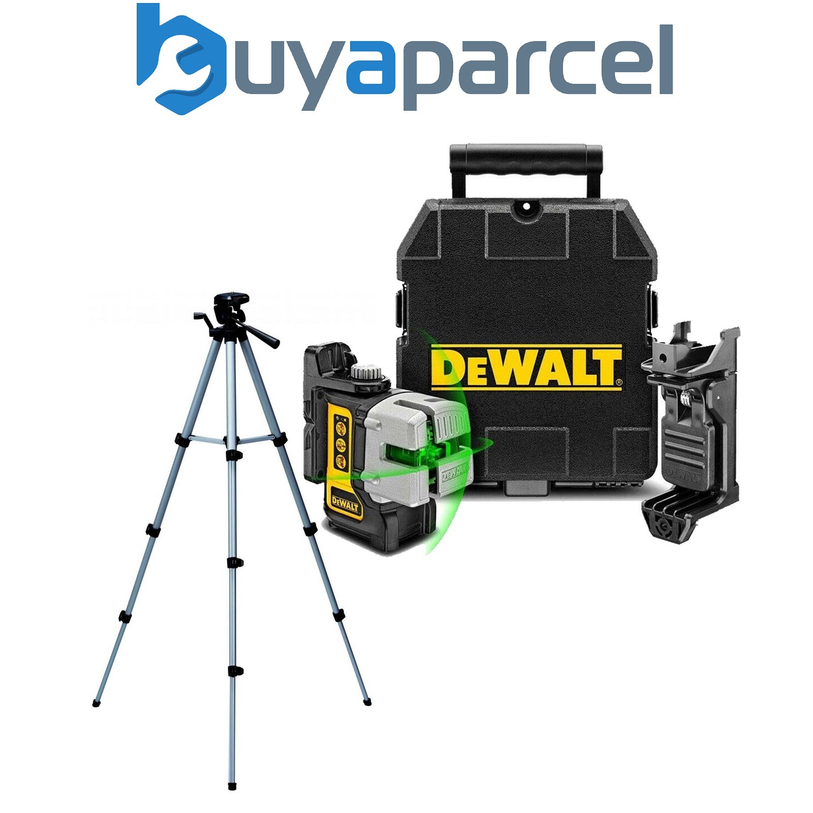 DeWalt DW089CG 3 Beam 3 Way Self Levelling Multi Line Laser IP54 Green + Tripod