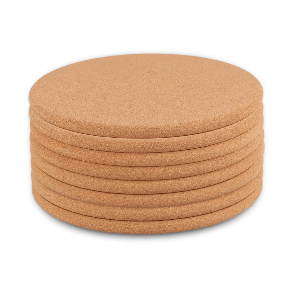 Pack of 8 Cork Coasters, Round Cork Pot Coasters,Cork Cup Coasters for Pots2793